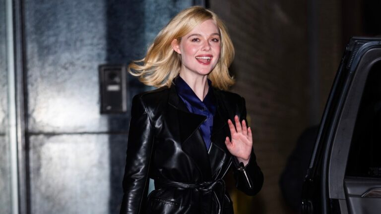 Elle Fanning A Complete Unknown leather trench 1