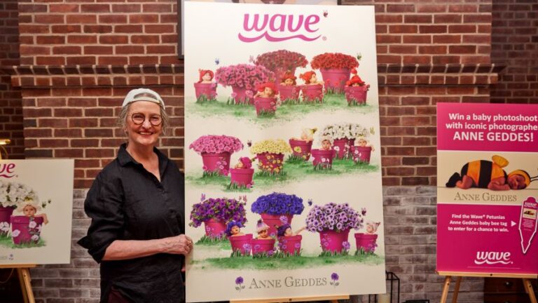 Wave Petunias Anne Geddes collaboration photo print and baby photoshoot sweepstakes advertisement