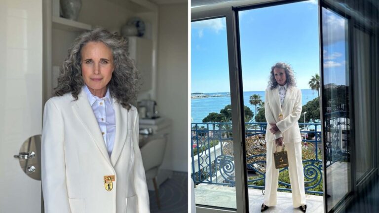 andie macdowell schiaparelli keyhole heels cannes film festival 2025